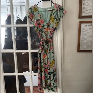 ELIZA J Women’s Floral Short Sleeve Midi Length Dress Size 6